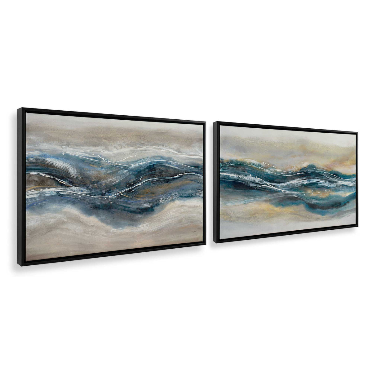 [Color:Satin Black], Picture of art in a Satin Black frame at an angle