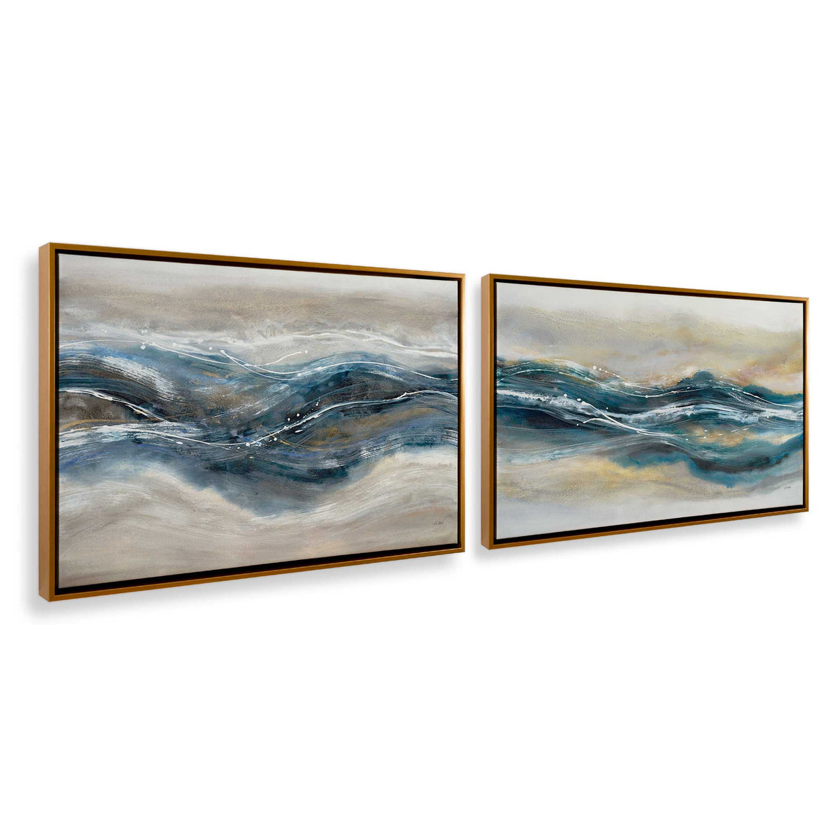 [Color:Polished Gold], Picture of art in a Polished Gold frame at an angle