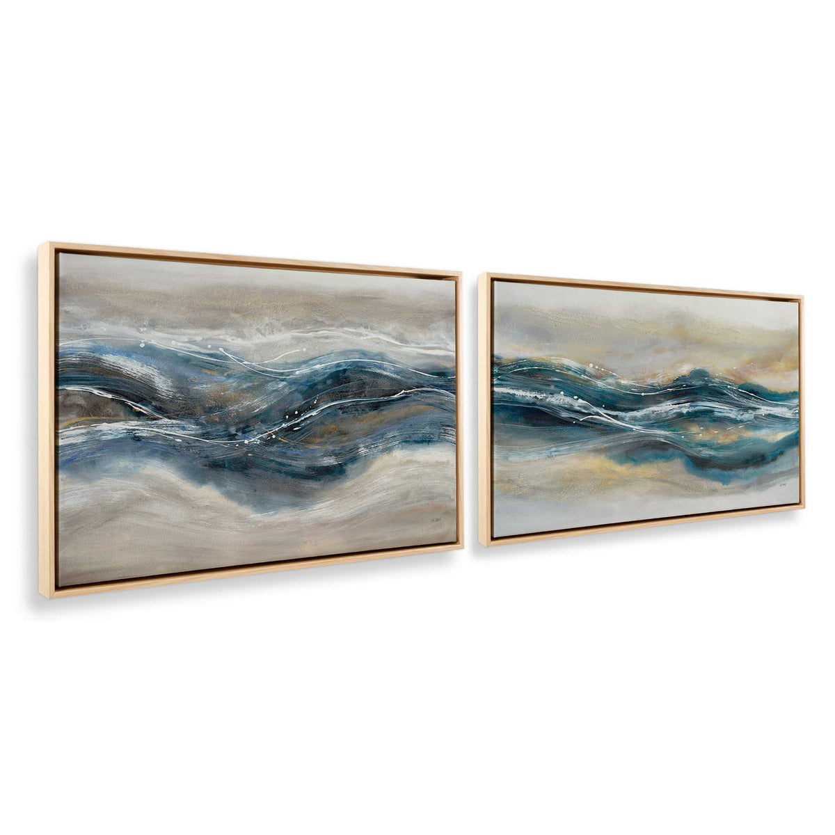 [Color:American Maple], Picture of art in a American Maple frame at an angle