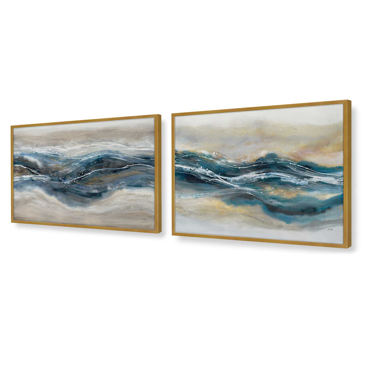 [Color:Polished Gold], Picture of art in a Polished Gold frame at an angle
