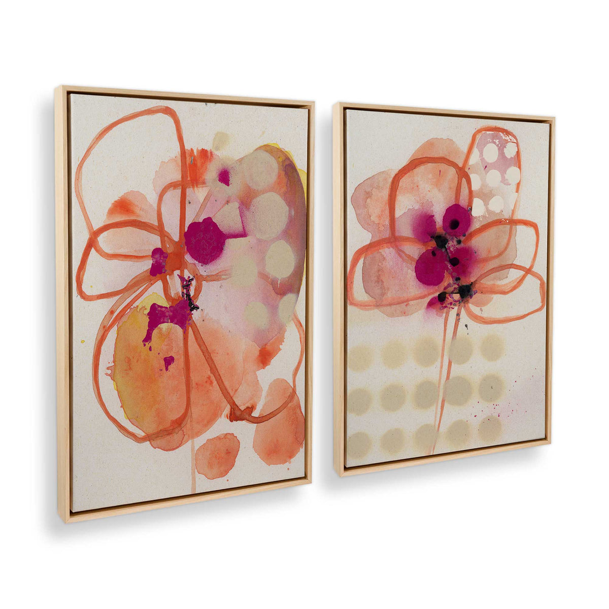 [Color:American Maple], Picture of art in a American Maple frame at an angle
