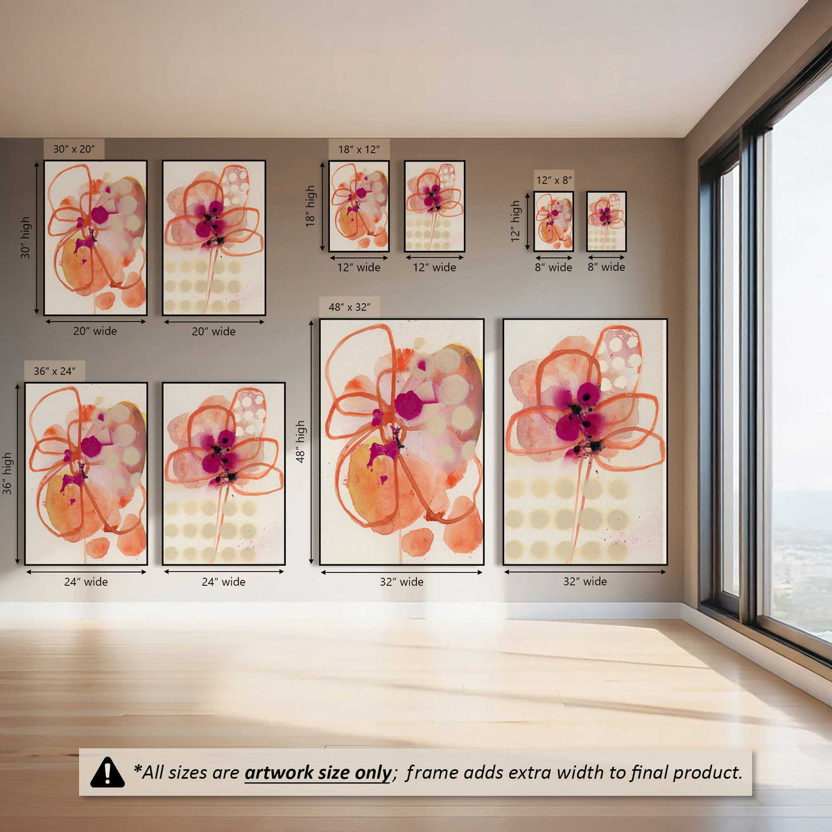Pretty Pop Blooms, Set of 2 Canvas Prints