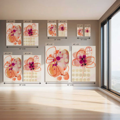 Pretty Pop Blooms, Set of 2 Canvas Prints