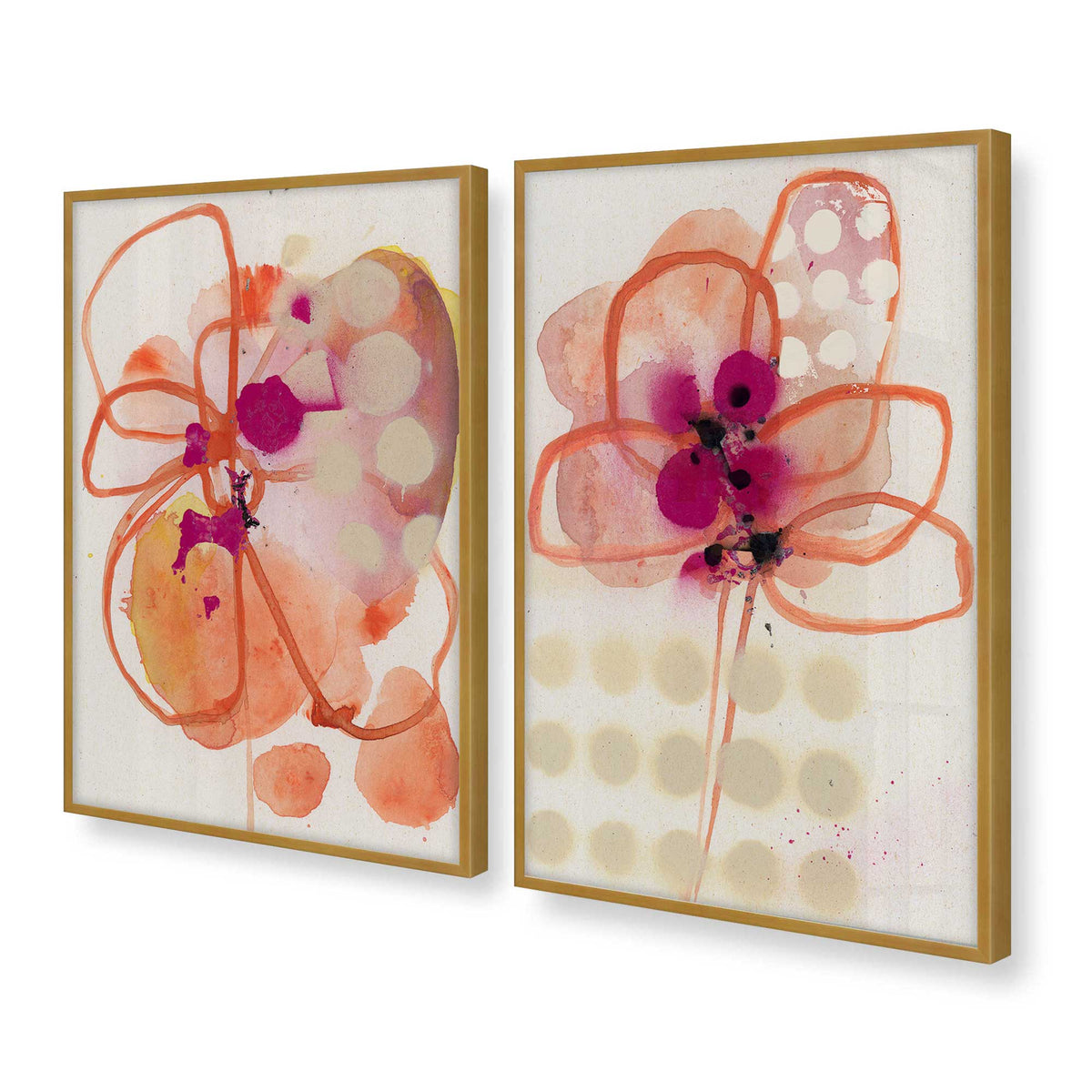 [Color:Polished Gold], Picture of art in a Polished Gold frame at an angle