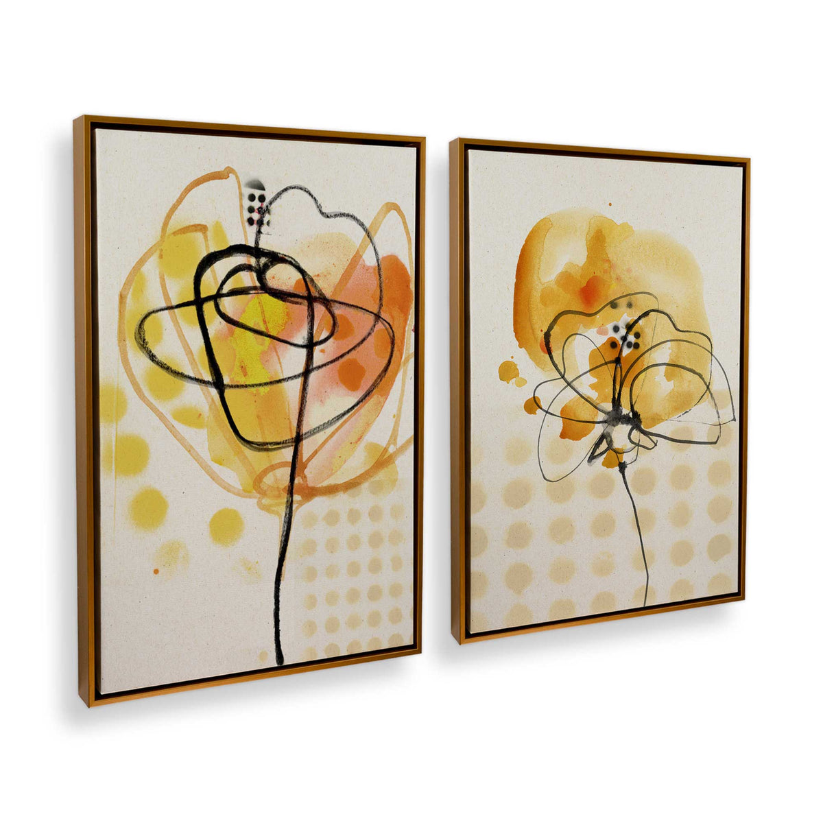 [Color:Polished Gold], Picture of art in a Polished Gold frame at an angle
