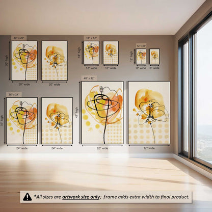 Sunshine Scribble Bloom, Set of 2 Canvas Prints