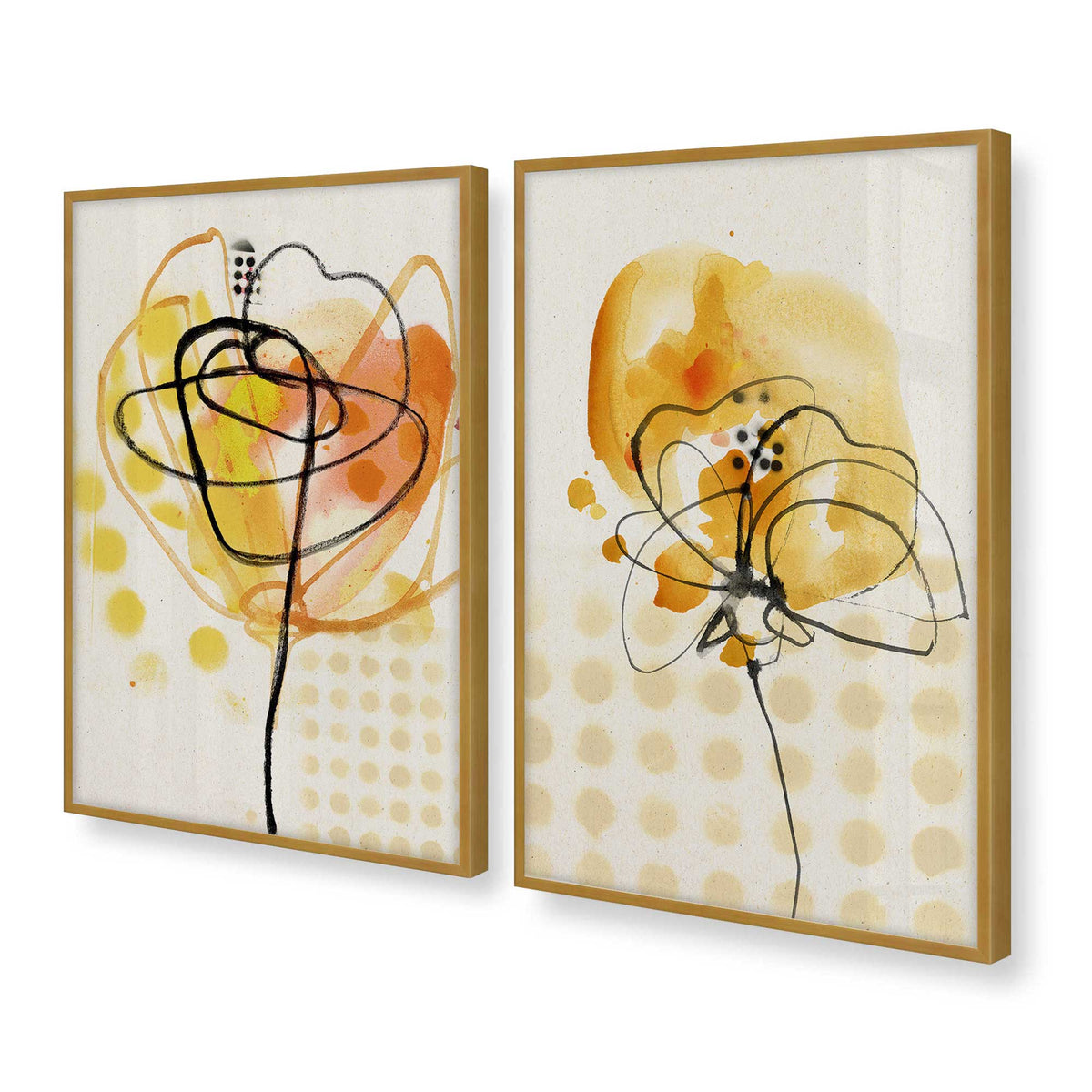 [Color:Polished Gold], Picture of art in a Polished Gold frame at an angle