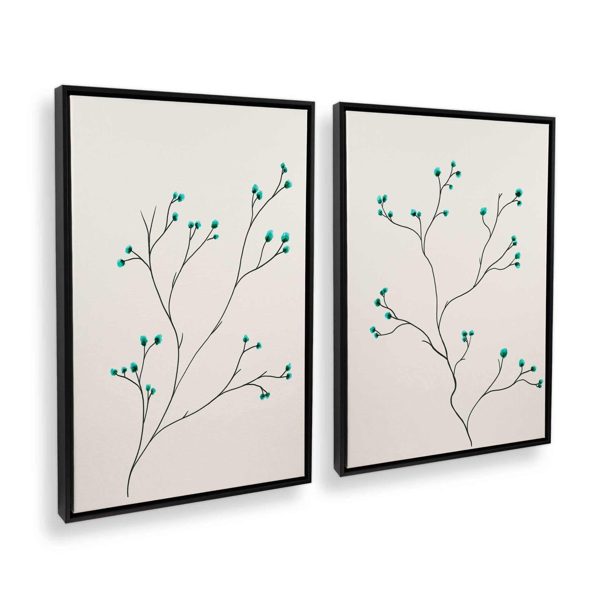 [Color:Satin Black], Picture of art in a Satin Black frame at an angle