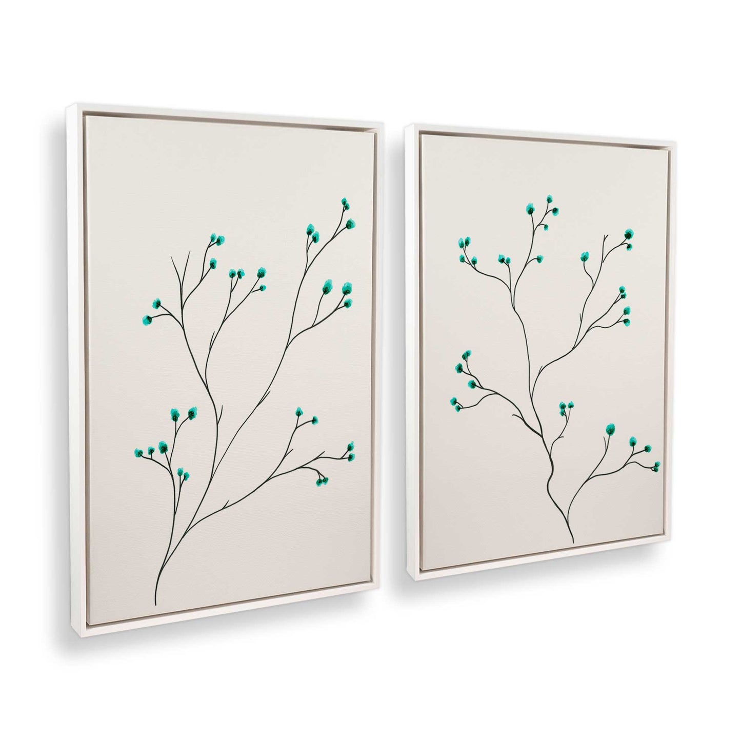 [Color:Opaque White], Picture of art in a White frame at an angle