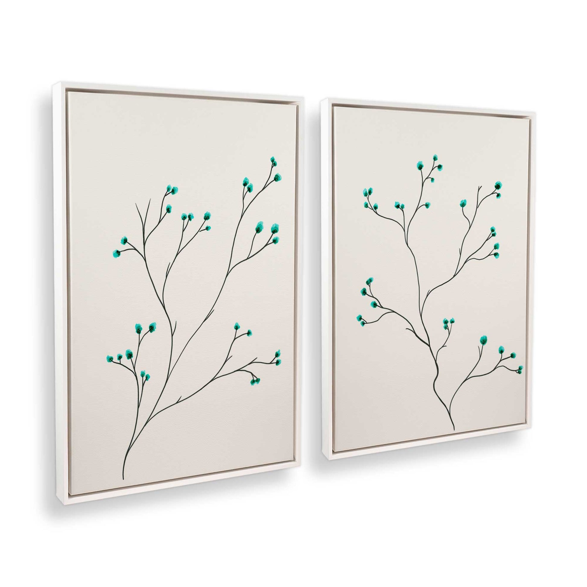 [Color:Opaque White], Picture of art in a White frame at an angle