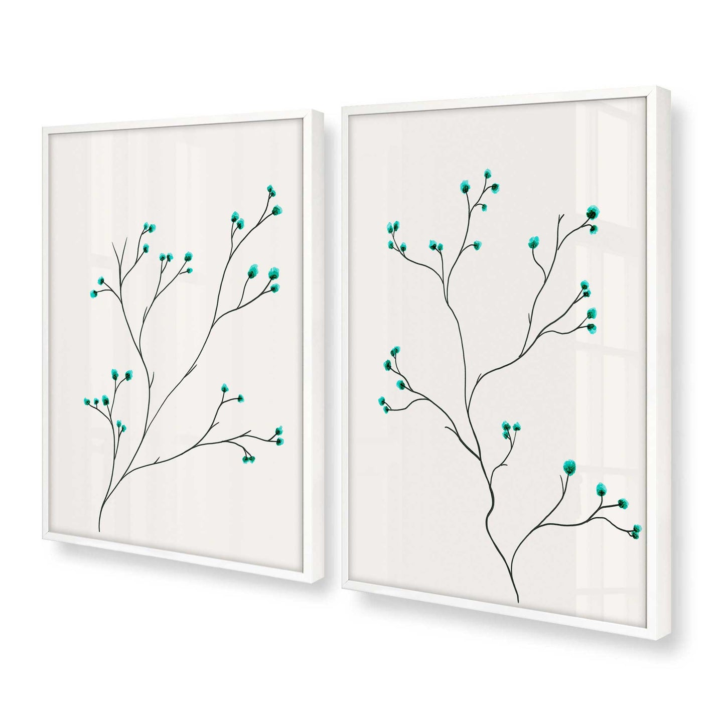 [Color:Opaque White], Picture of art in a Opaque White frame at an angle