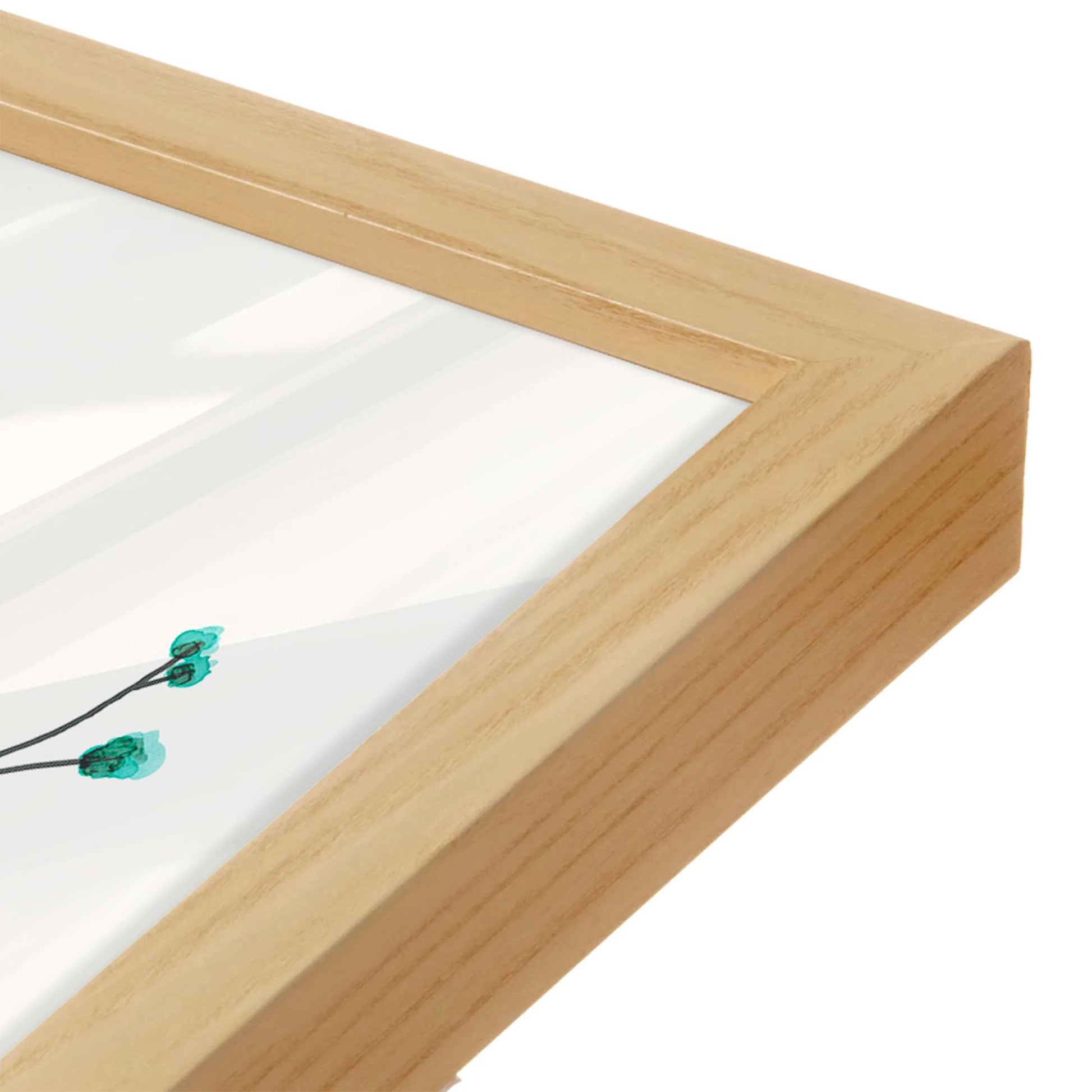 [Color:American Maple], Picture of art in a American Maple frame of the corner