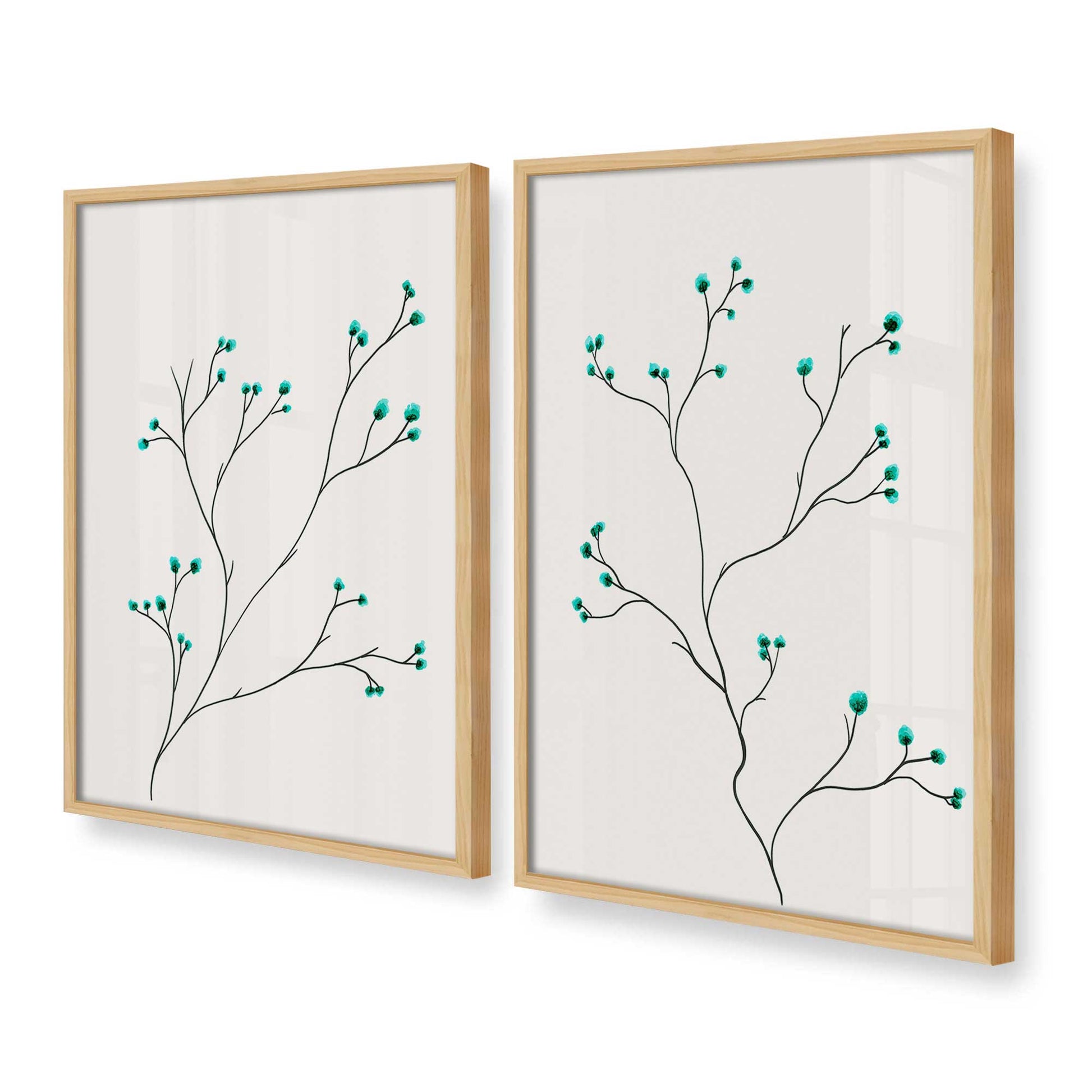 [Color:American Maple], Picture of art in a American Maple frame at an angle