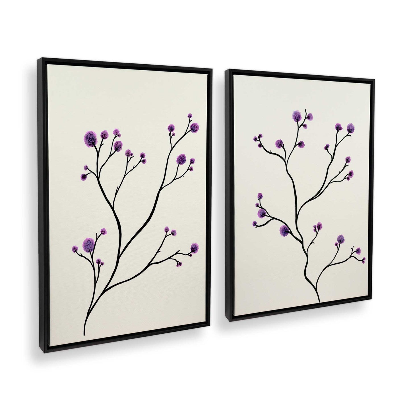 [Color:Satin Black], Picture of art in a Satin Black frame at an angle