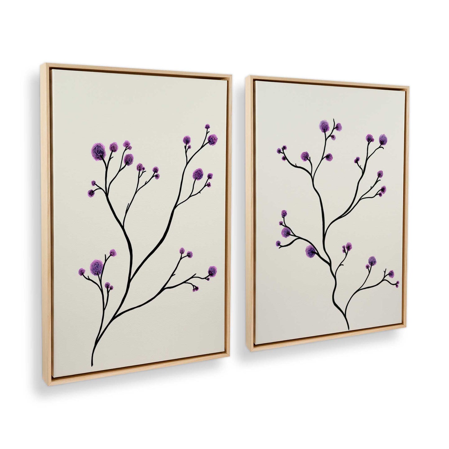 [Color:American Maple], Picture of art in a American Maple frame at an angle