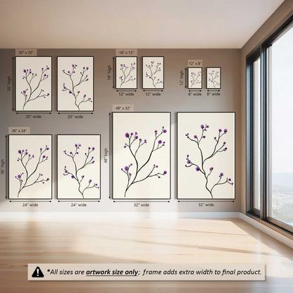 Purple Bloom Party, Set of 2 Canvas Prints