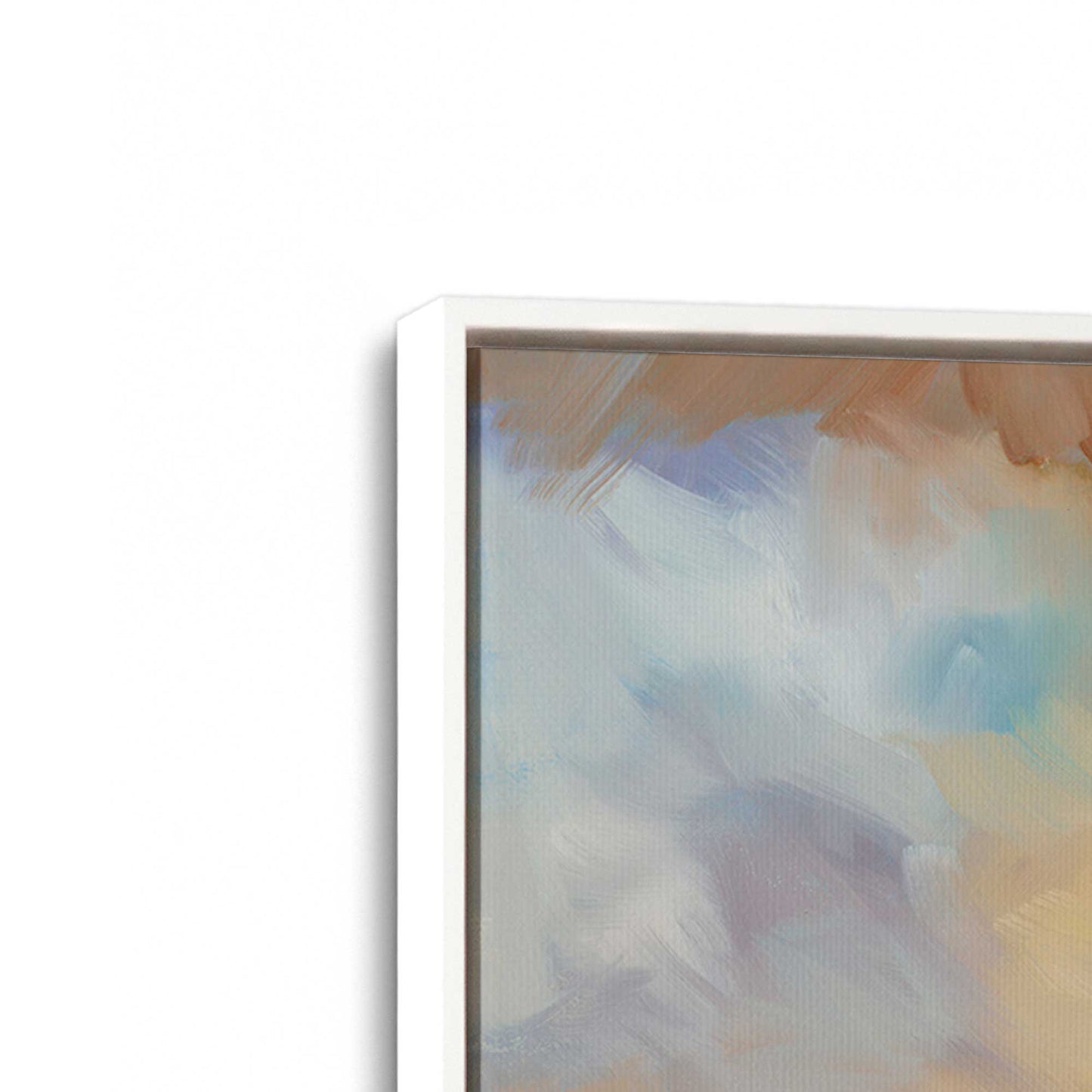 [Color:Opaque White], Picture of art in a White frame at an angle