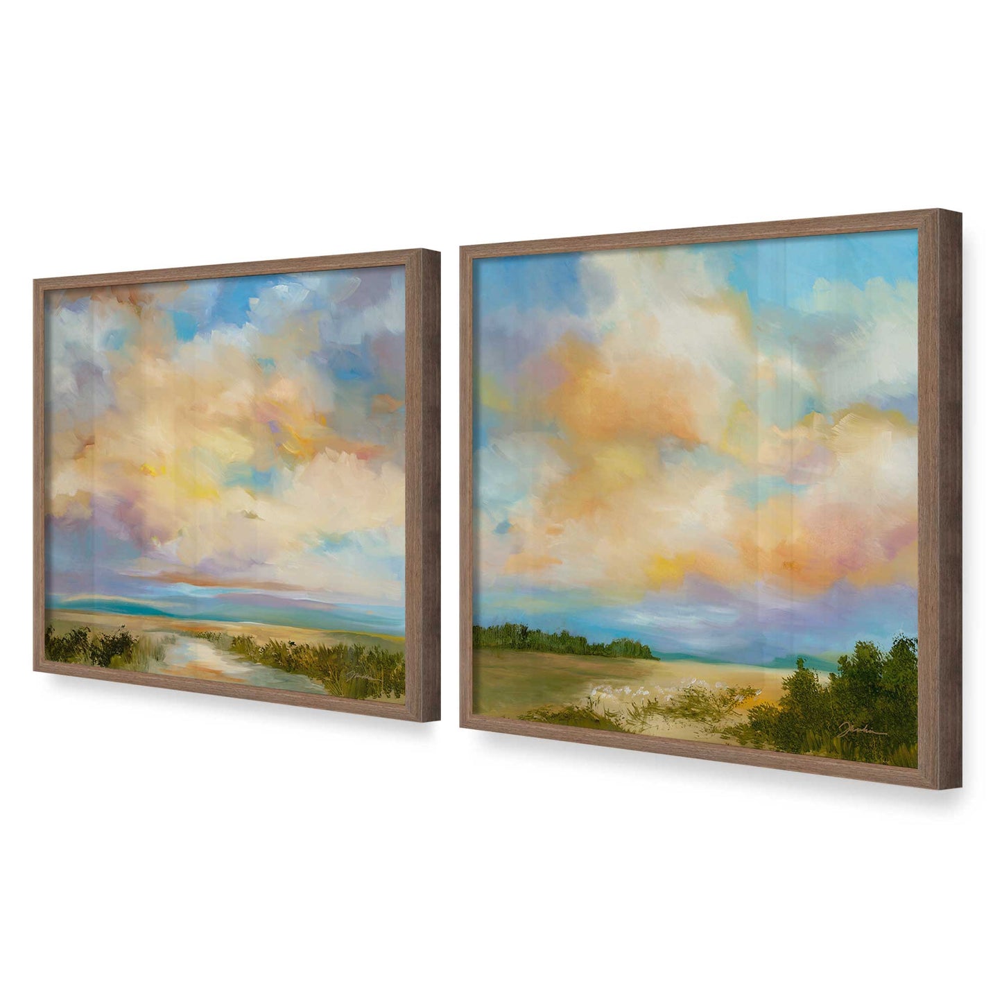 [Color:Walnut], Picture of art in a Walnut frame at an angle