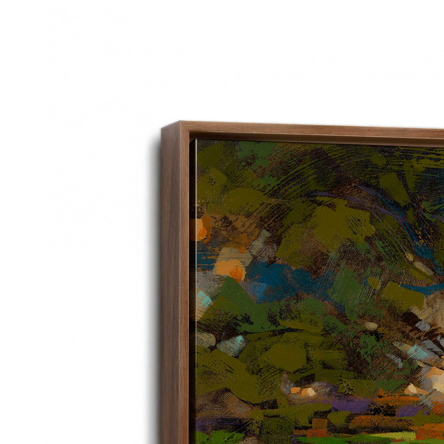 [Color:Walnut], Picture of art in a Walnut frame at an angle