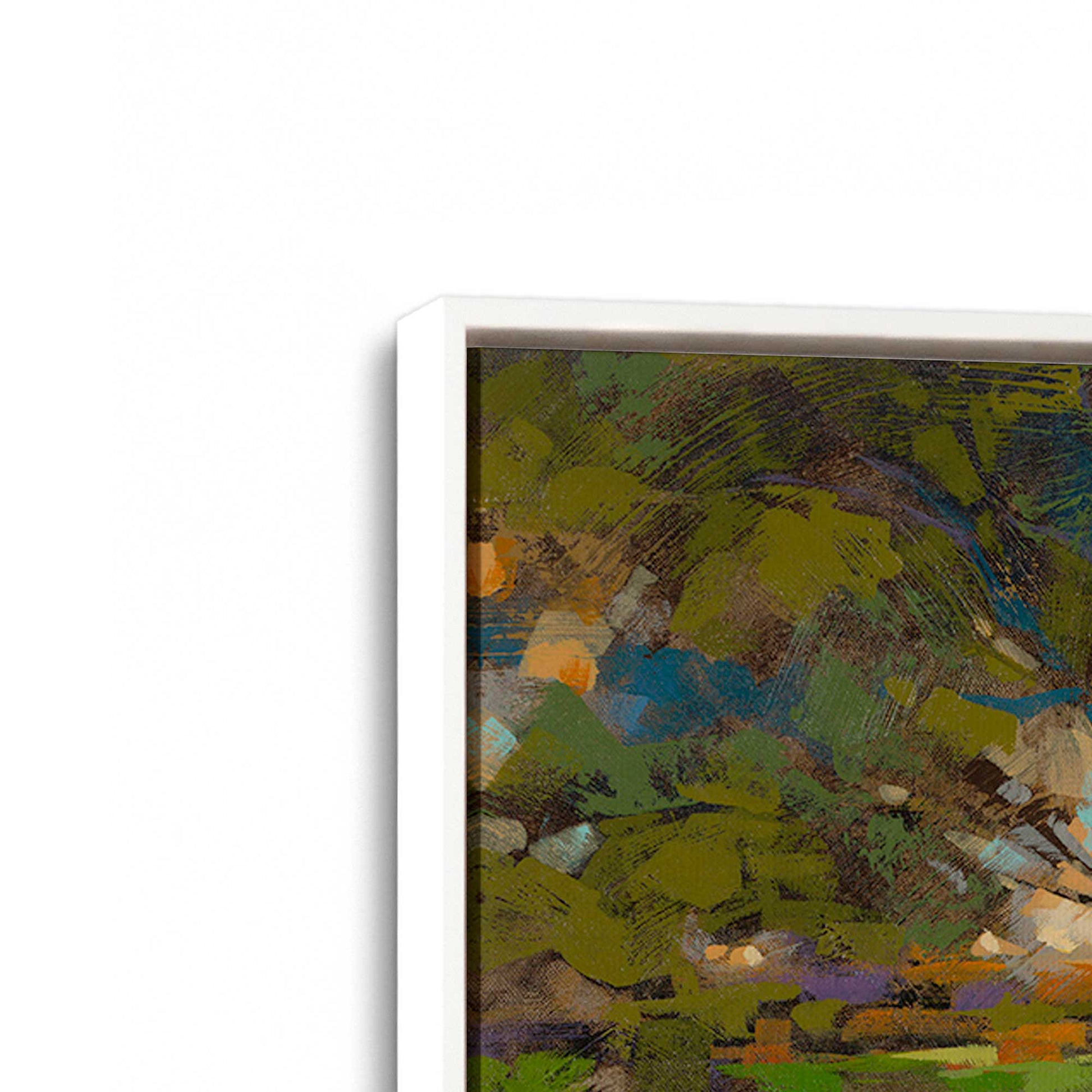 [Color:Opaque White], Picture of art in a White frame at an angle