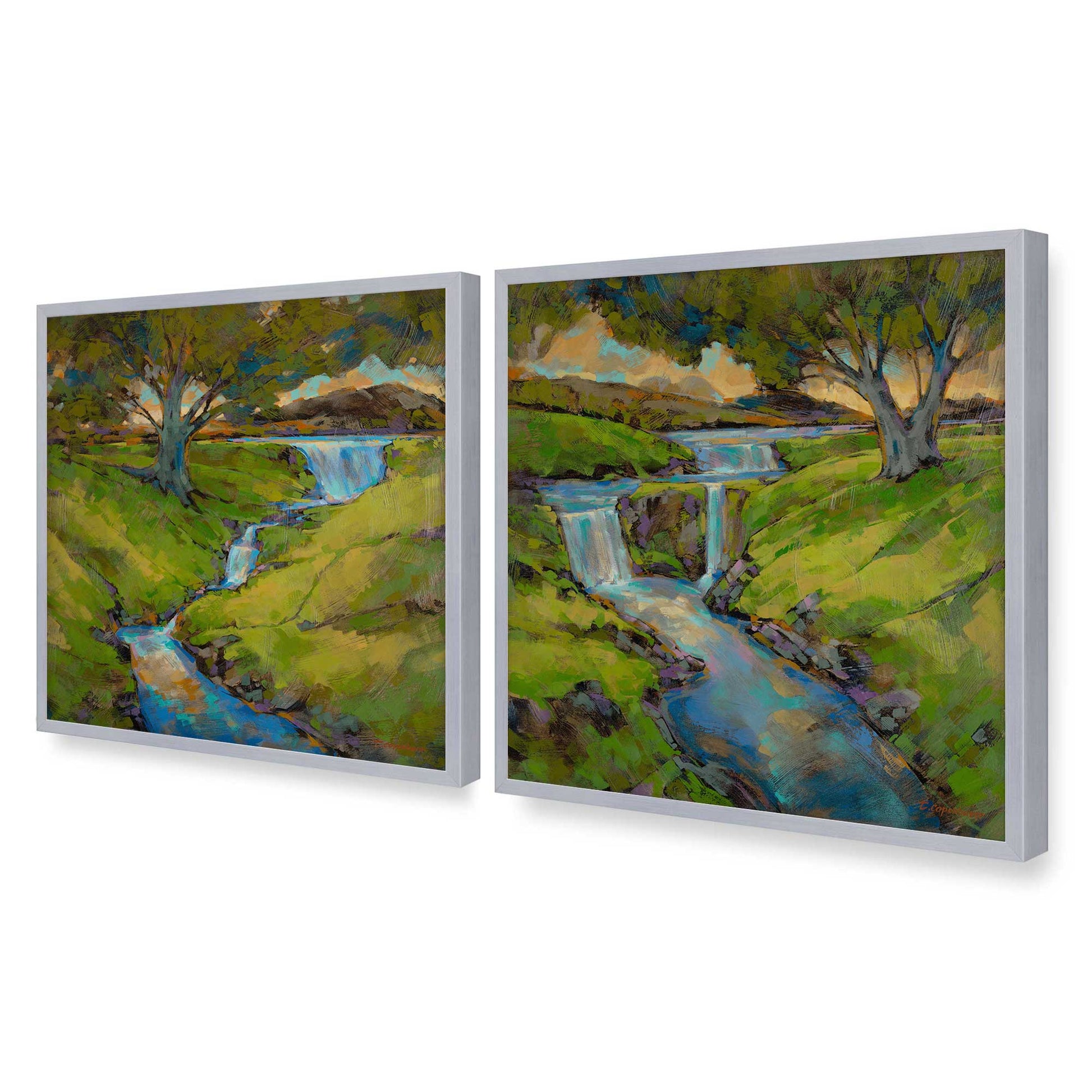 [Color:Polished Chrome], Picture of art in a Polished Chrome frame of the corner