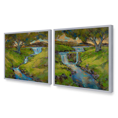 [Color:Polished Chrome], Picture of art in a Polished Chrome frame of the corner