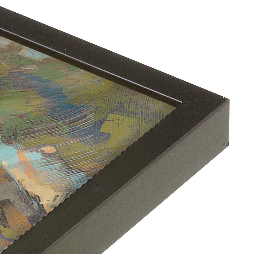 [Color:Satin Black], Picture of art in a Satin Black frame of the corner
