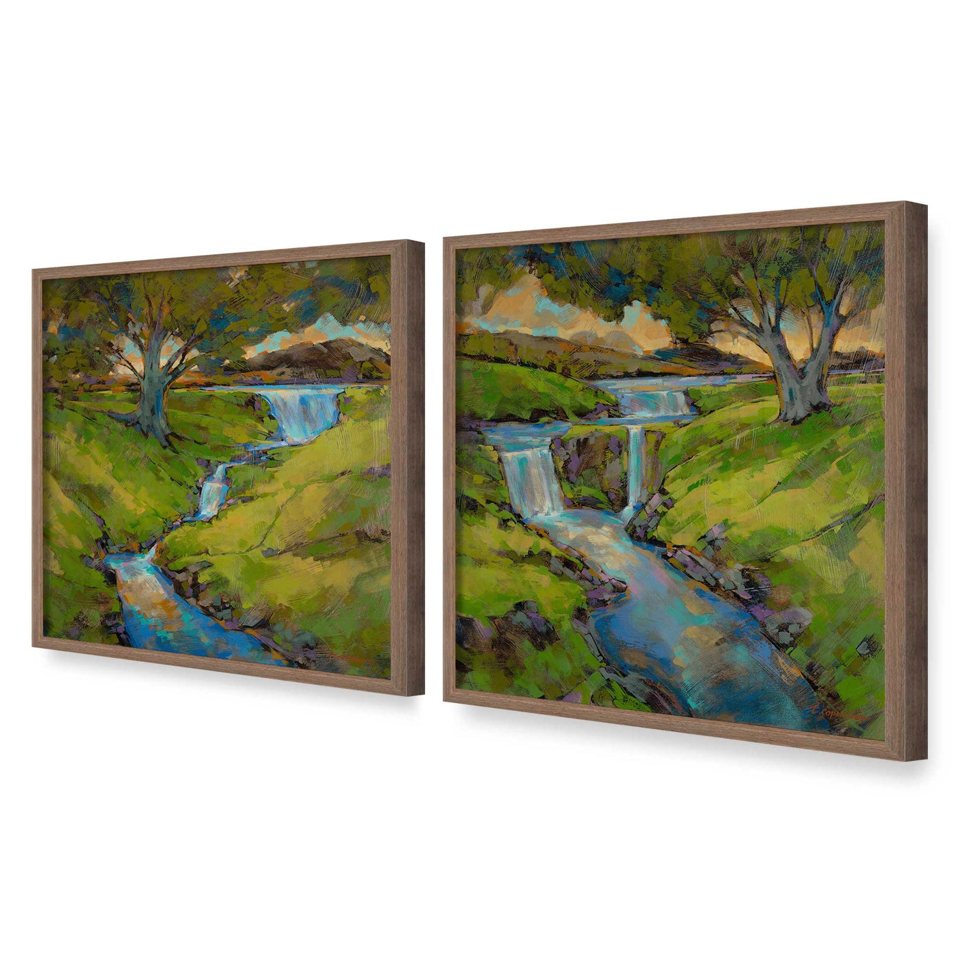 [Color:Walnut], Picture of art in a Walnut frame at an angle