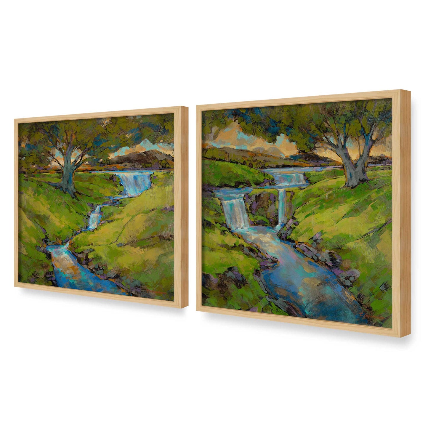 [Color:American Maple], Picture of art in an American Maple frame at an angle
