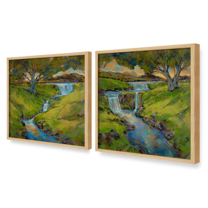 [Color:American Maple], Picture of art in an American Maple frame at an angle