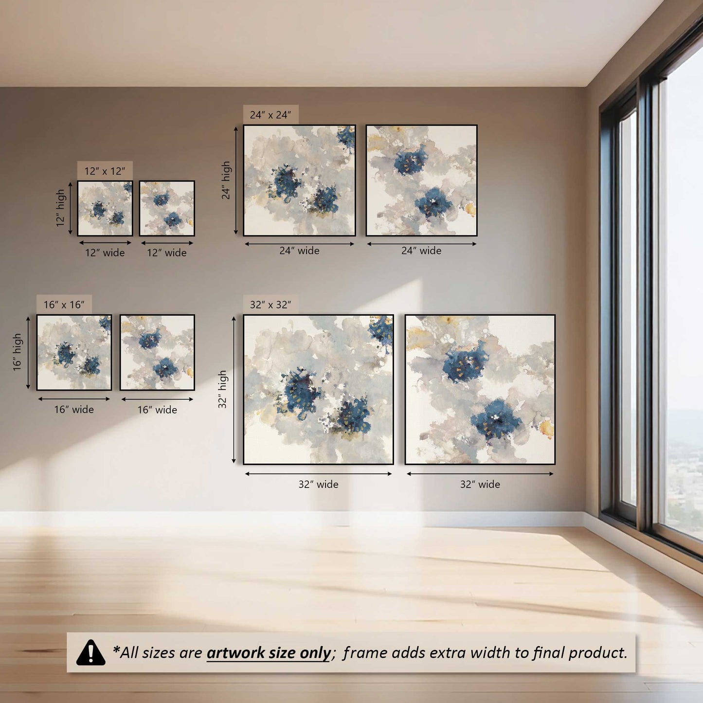 Inky Petal Splash, Set of 2 Canvas Prints