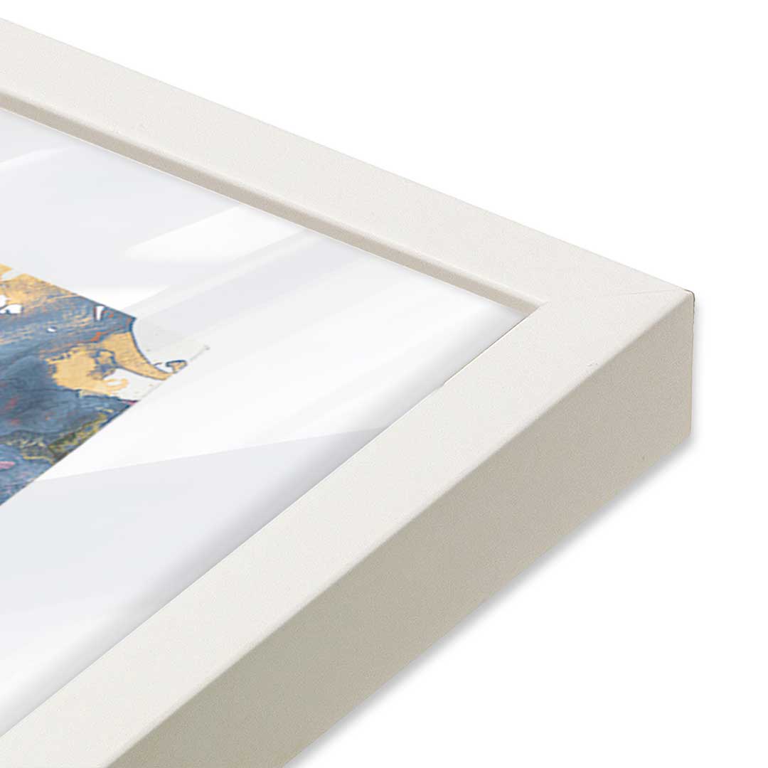[Color:Opaque White], Picture of art in an Opaque White frame of the corner