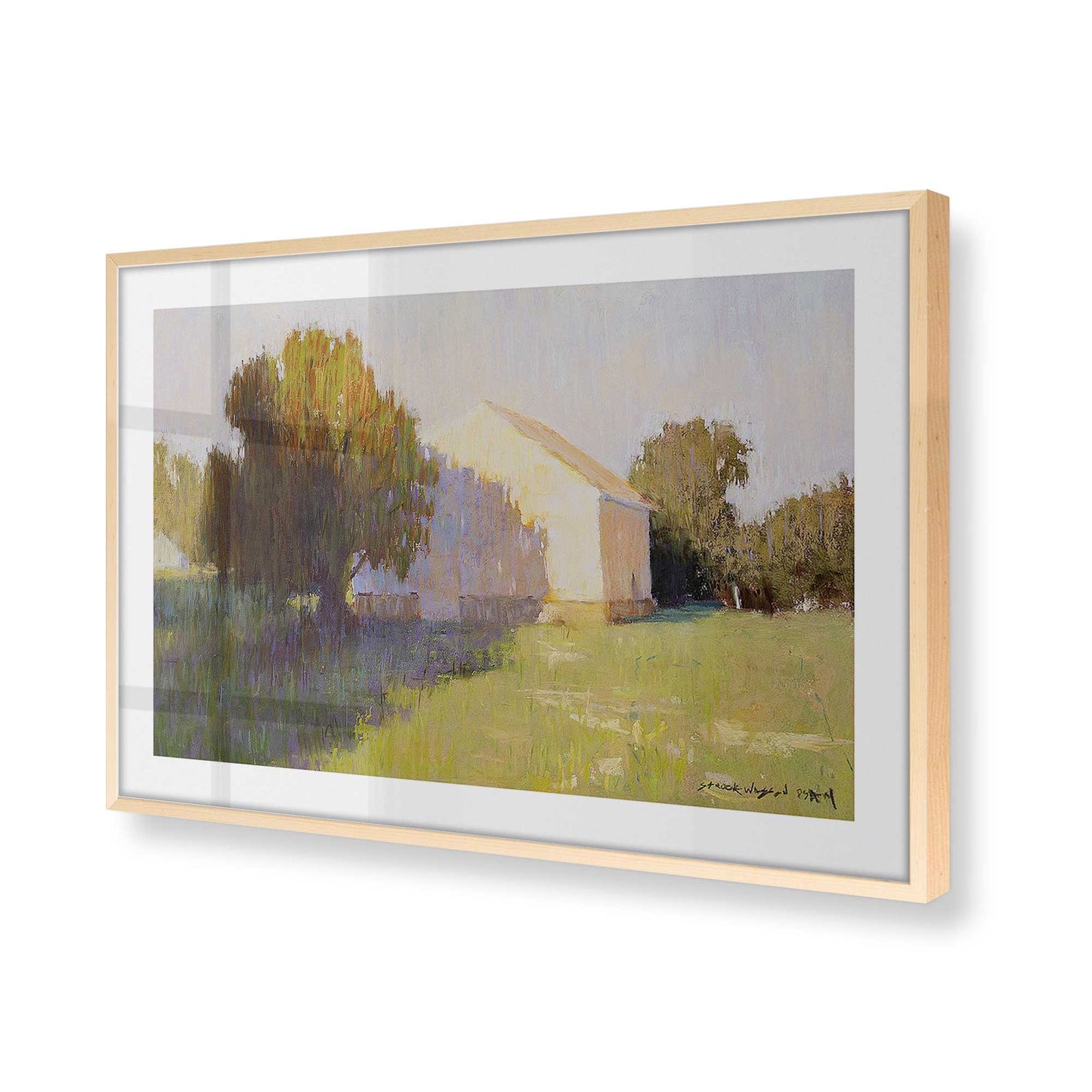 [Color:Raw Maple], Picture of art in a Raw Maple frame at an angle