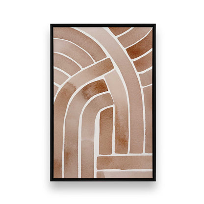 Brown Abstract Paths Canvas Print, Set of 2