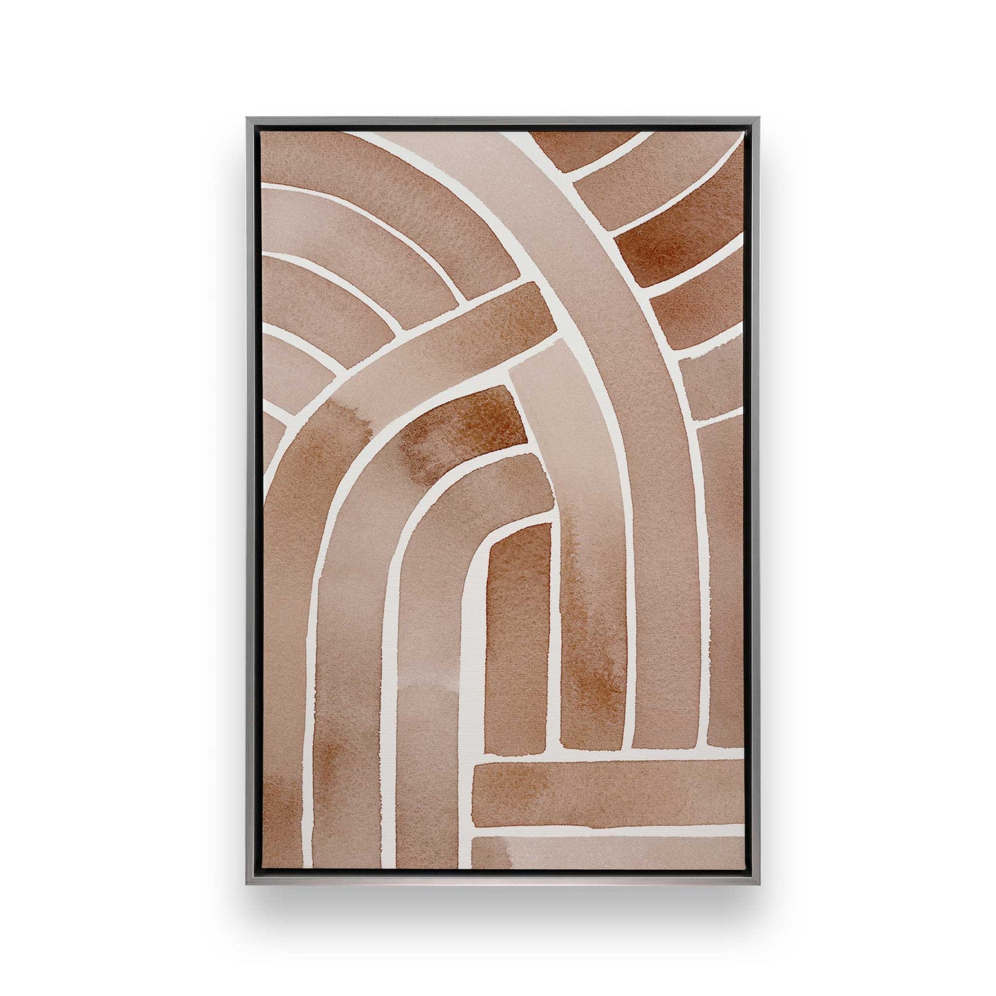 Brown Abstract Paths Canvas Print, Set of 2