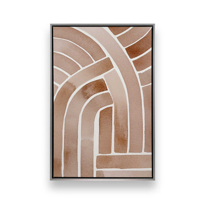 Brown Abstract Paths Canvas Print, Set of 2