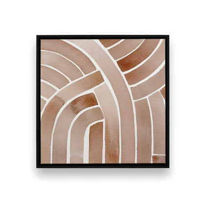 Soft Lines in Brown Canvas Print, Set of 2
