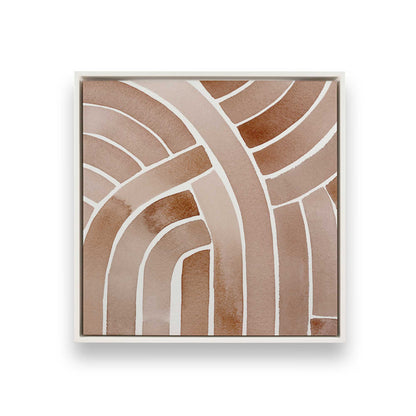 Soft Lines in Brown Canvas Print, Set of 2