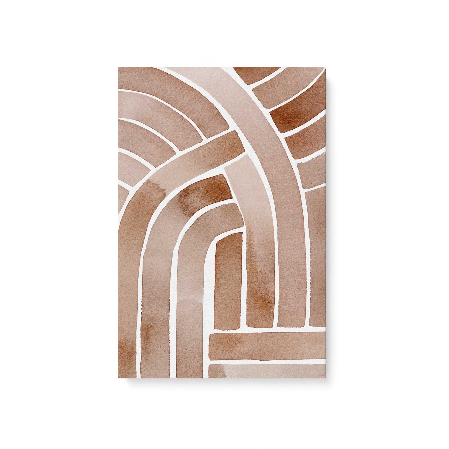 Brown Abstract Paths Canvas Print, Set of 2