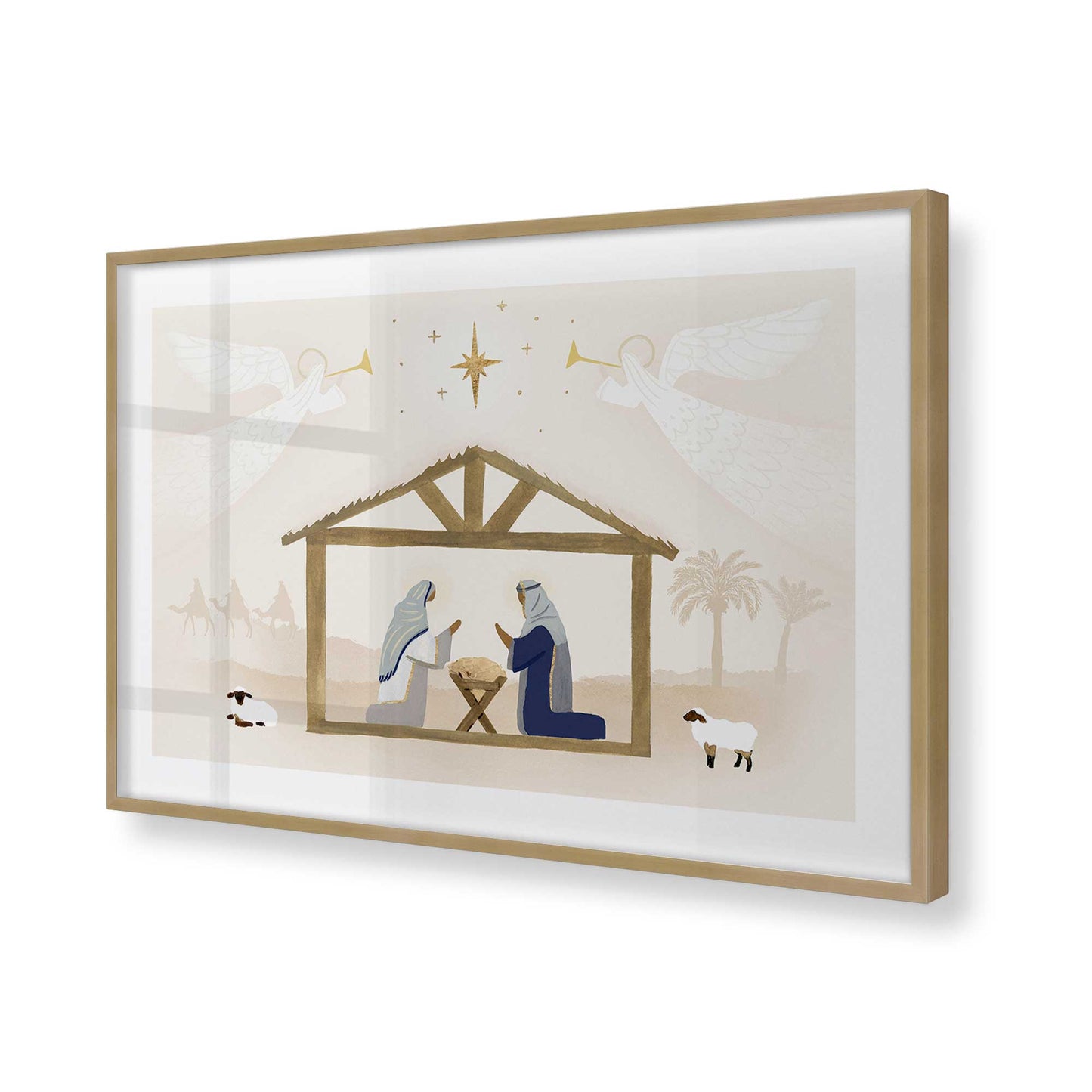 [Color:Brushed Gold], Picture of art in a Brushed Gold frame of the corner