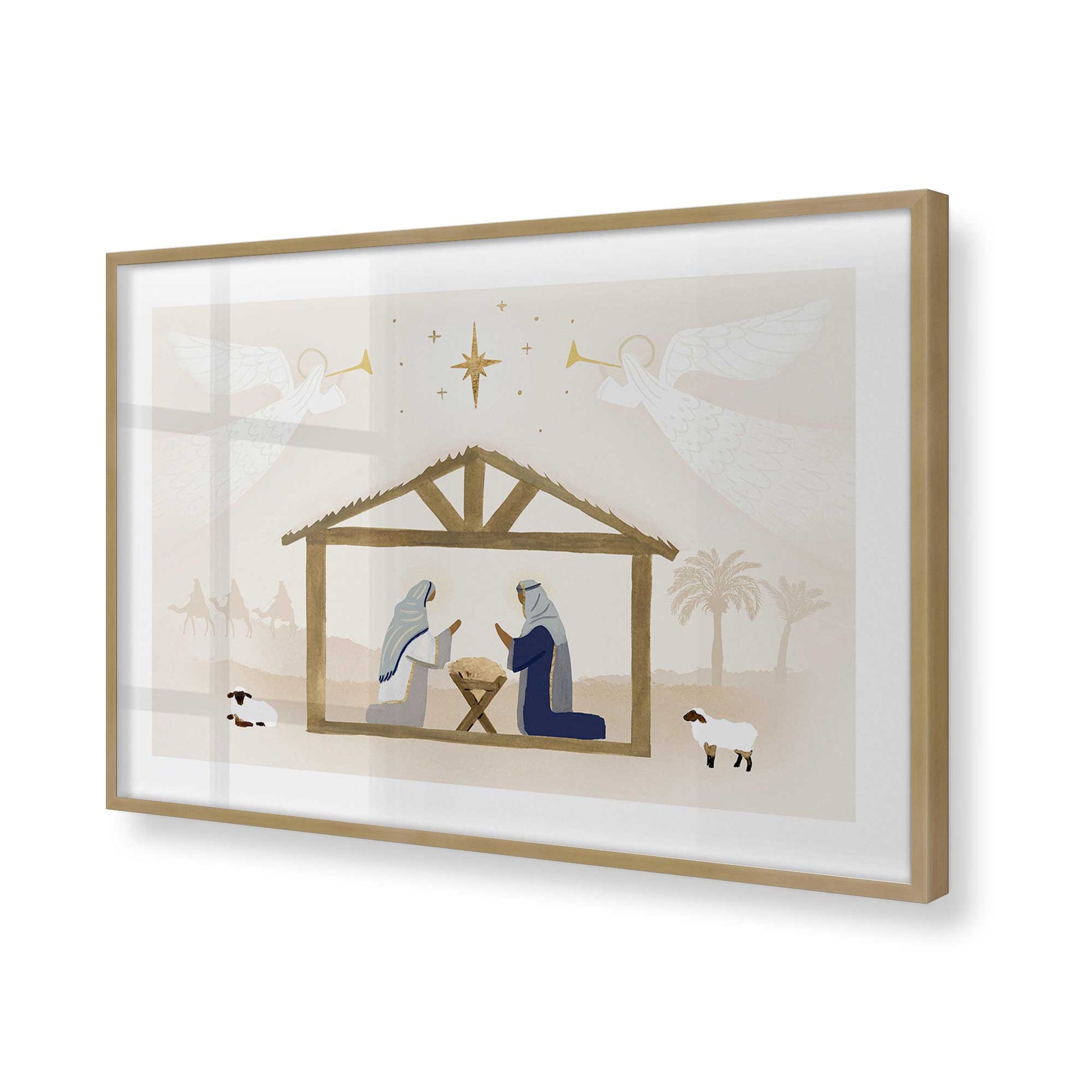 [Color:Brushed Gold], Picture of art in a Brushed Gold frame of the corner