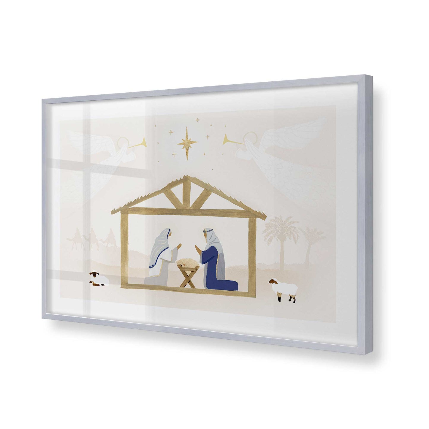 [Color:Polished Chrome], Picture of art in a Polished Chrome frame of the corner