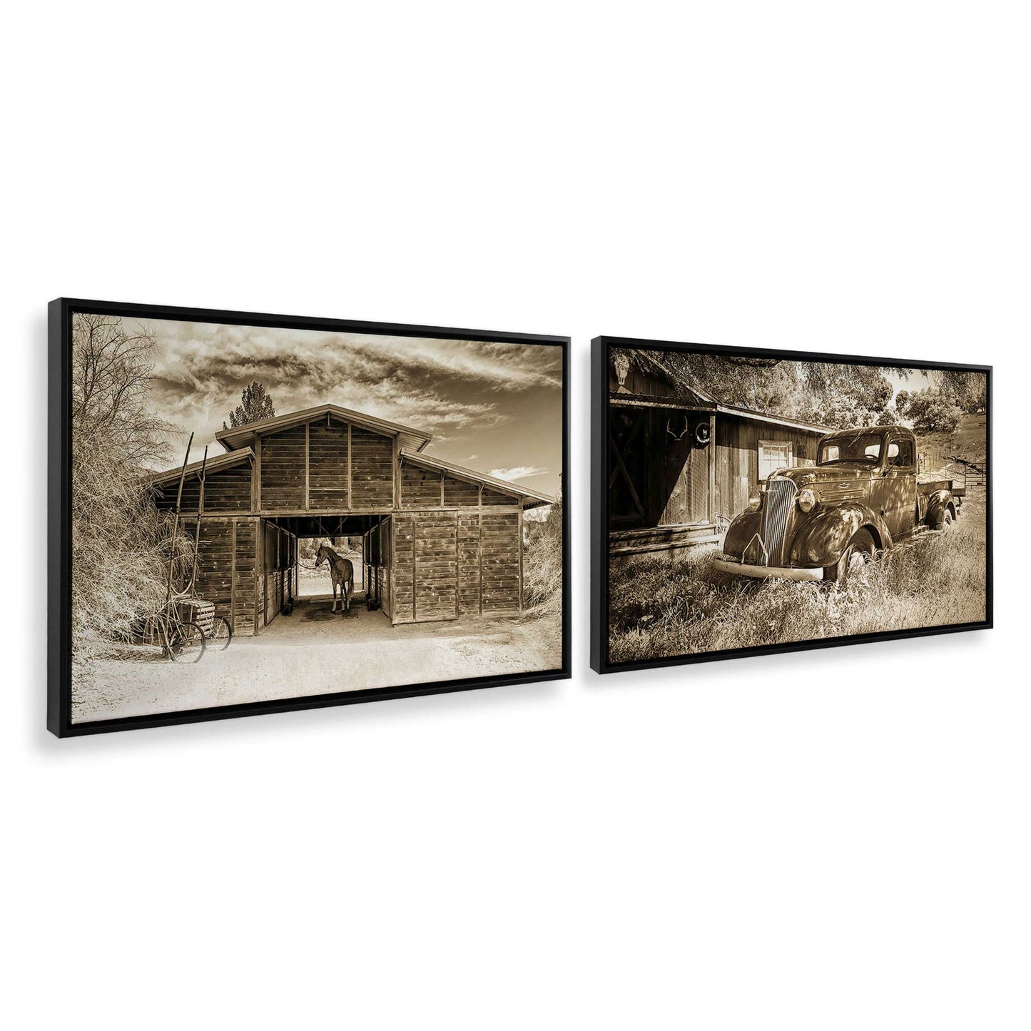 [Color:Satin Black], Picture of art in a Satin Black frame at an angle