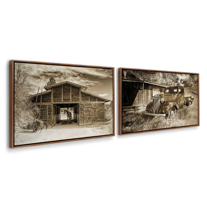 [Color:Walnut], Picture of art in a Walnut frame at an angle