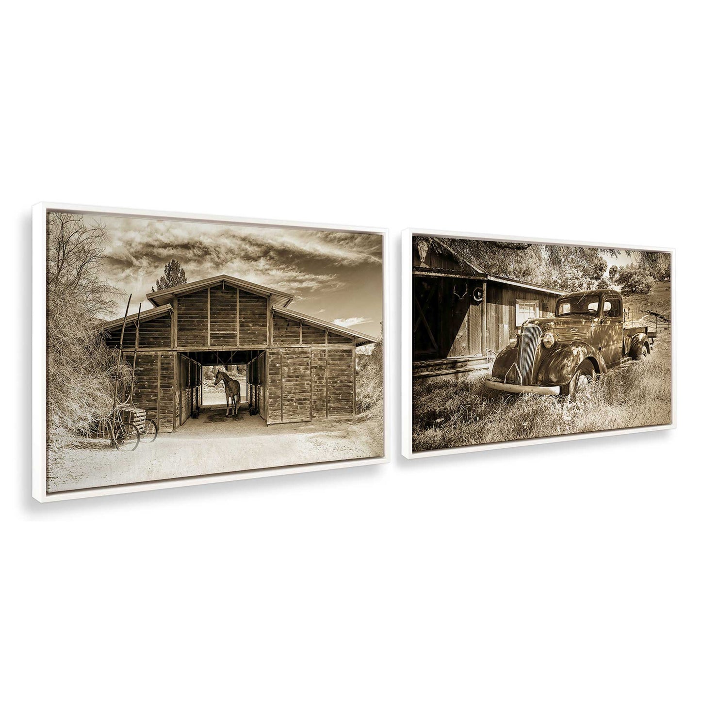 [Color:Opaque White], Picture of art in a White frame at an angle