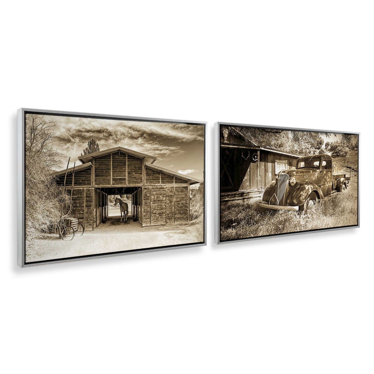 [Color:Polished Chrome], Picture of art in a Polished Chrome frame at an angle