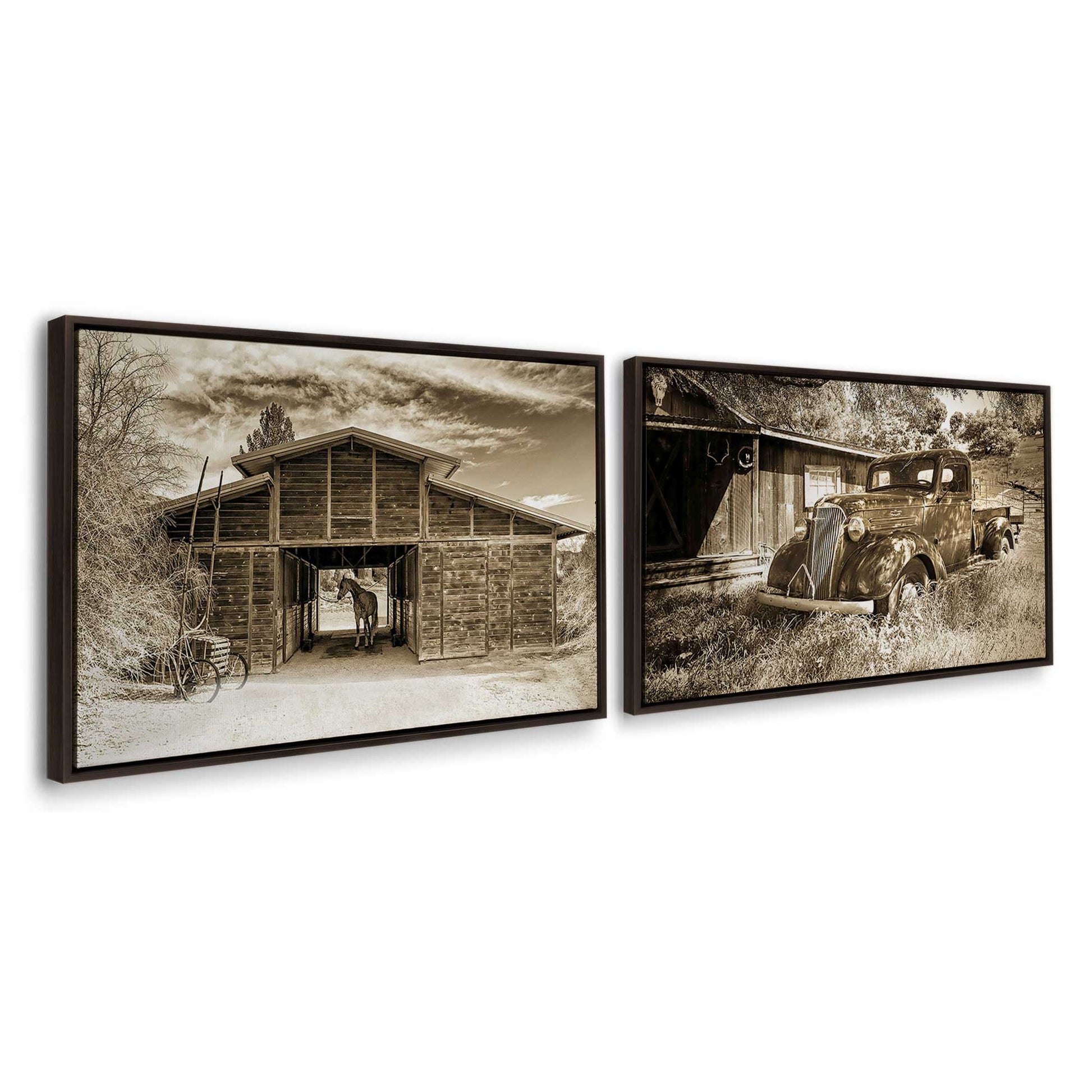 [Color:Espresso], Picture of art in an espresso frame at an angle