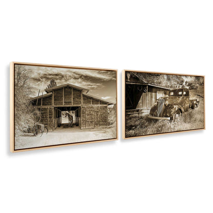 [Color:American Maple], Picture of art in a American Maple frame at an angle