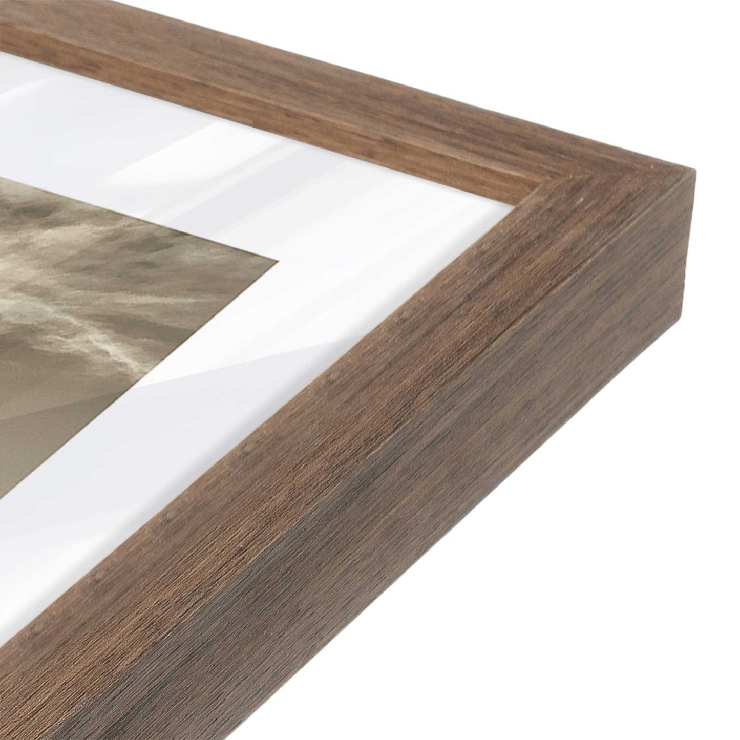 [Color:Walnut], Picture of art in a Walnut frame of the corner