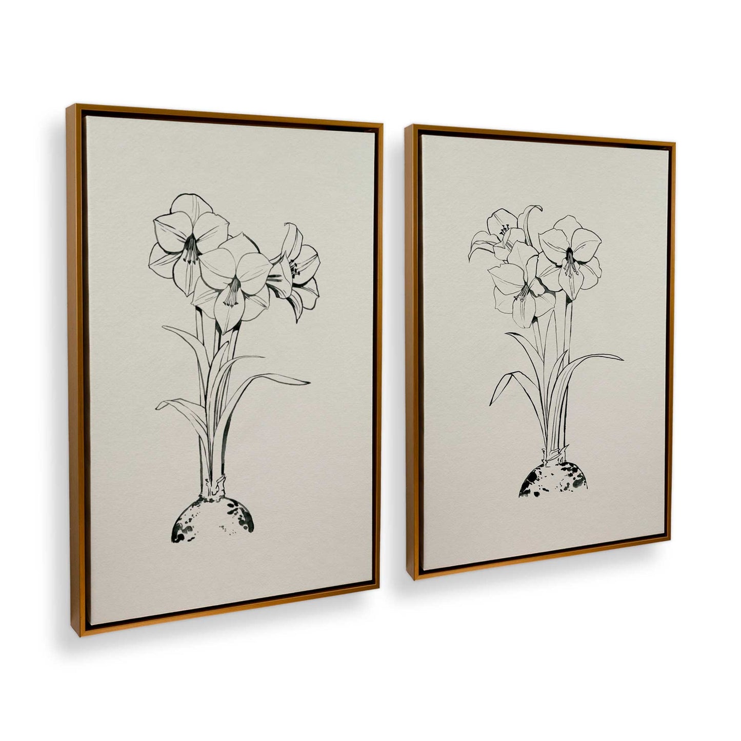 [Color:Polished Gold], Picture of art in a Polished Gold frame at an angle